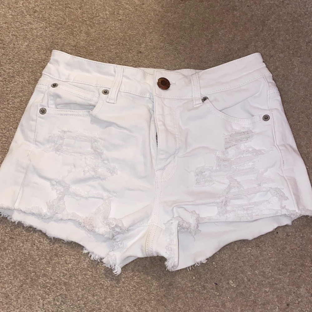 American Eagle White Denim Shorts